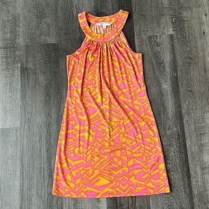 Trina Turk Collar Neck Silk Midi Dress